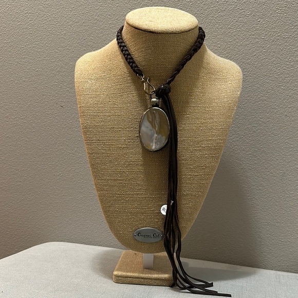 Braided Leather Boho Fringe Necklace Reversible!